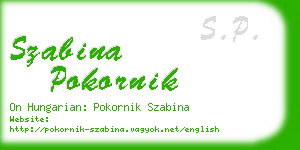 szabina pokornik business card